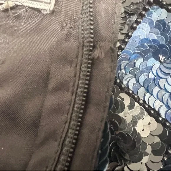 VTG Stenay Sequin Blue Dress SZ 10 Glam Party Wedding Cocktail Diamond - Picture 14 of 15